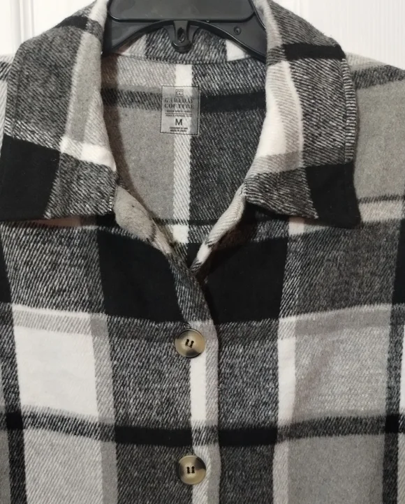 Gameday Couture Nebraska Huskers Plaid Black/White Shacket Jacket - Picture 5 of 15